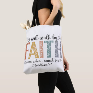 Inspirational Christian Faith Verse Tote Bag