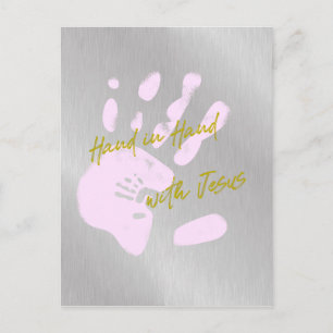 Inspirational Christian Hand in Hand with Jesus Postcard