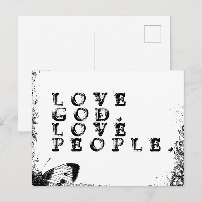 Inspirational Christian Love God Love People Quote Postcard (Front/Back)