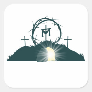 Inspirational Christian Passover Easter Jesus  Square Sticker