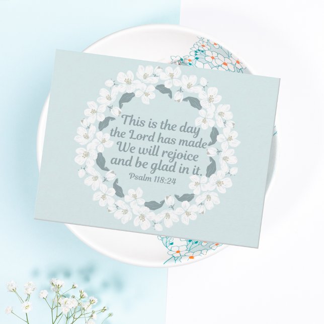 Inspirational Christian Psalm 118:24 Rejoice Postcard (Creator Uploaded)
