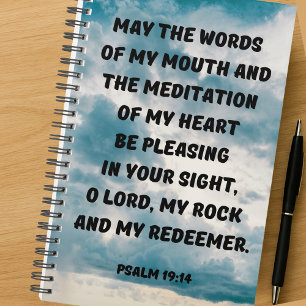 Inspirational Christian Psalm 19:14 Bible Verse Planner