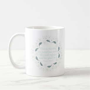 Inspirational Christian Psalm Rejoice Floral Kids Coffee Mug