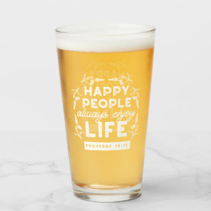 Inspirational Christian Quote from Proverbs 15:15 Glass