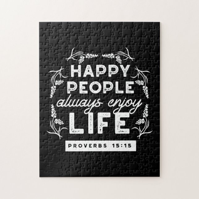 Inspirational Christian Quote from Proverbs 15:15 Jigsaw Puzzle (Vertical)