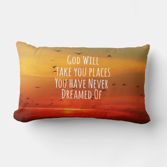Inspirational Christian Quote: God Will Lumbar Cushion (Front)