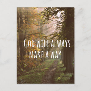 Inspirational Christian Quote: God Will Postcard