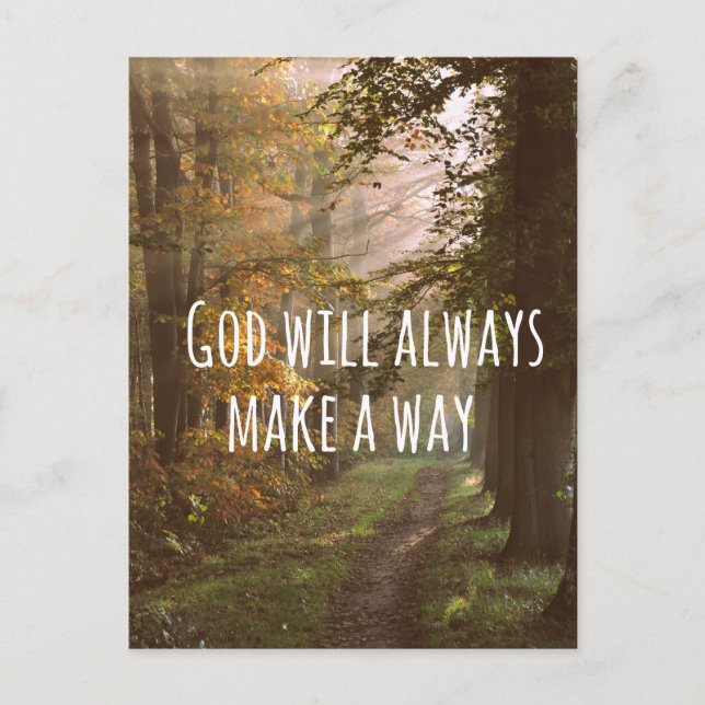 Inspirational Christian Quote: God Will Postcard (Front)