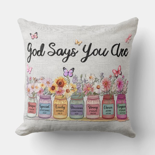 Inspirational Christian Saying Cushion (Front)