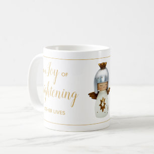 Inspirational Christmas quote w/ angel & gold text Coffee Mug