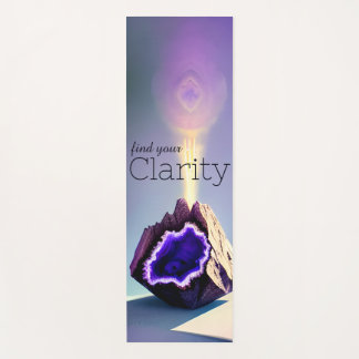 Inspirational Clear Amethyst Crystal Geode Purple Yoga Mat