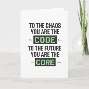 Inspirational Coding Quote – Code and Core Card