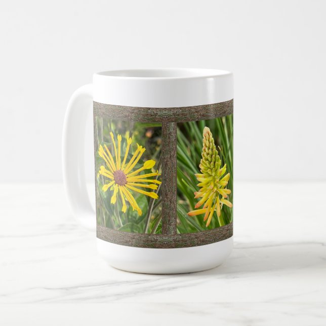 Inspirational Coffee Mug with Yellow Flowers (Front Left)