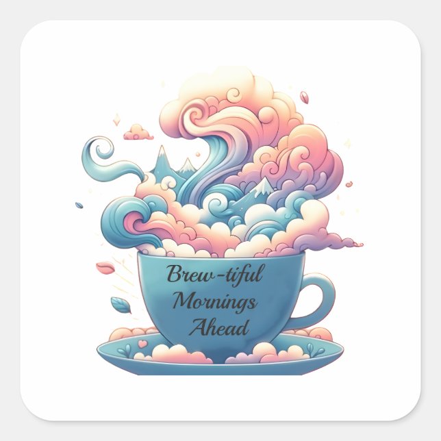 Inspirational Coffee Quote Square Sticker (Front)