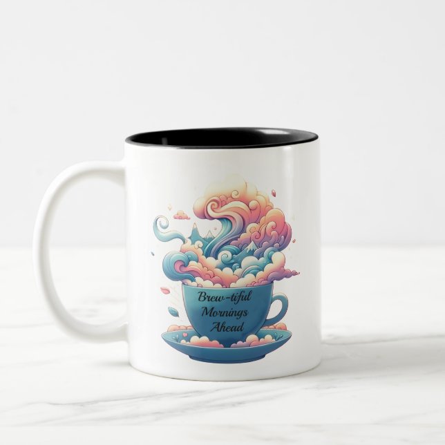 Inspirational Coffee Quote Two-Tone Coffee Mug (Left)