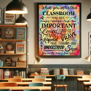 Inspirational Colourful Classroom Teacher Poster