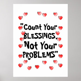 Inspirational Count Your Blessings Life Quote Poster