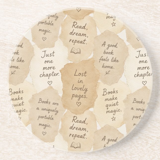 Inspirational Cream Books Magic   Coaster (Front)