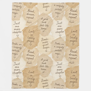 Inspirational Cream Books Magic Fleece Blanket