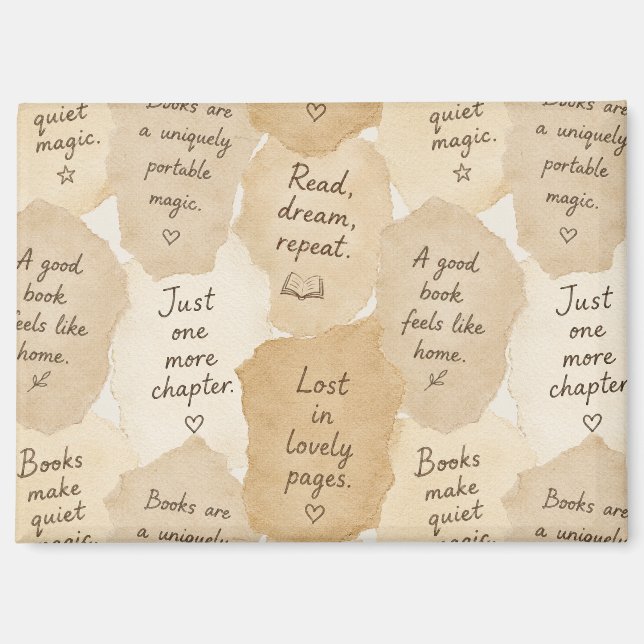 Inspirational Cream Books Magic   Magnet (Front)