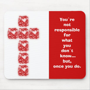 Inspirational Cross Of Hearts Mouse Pad