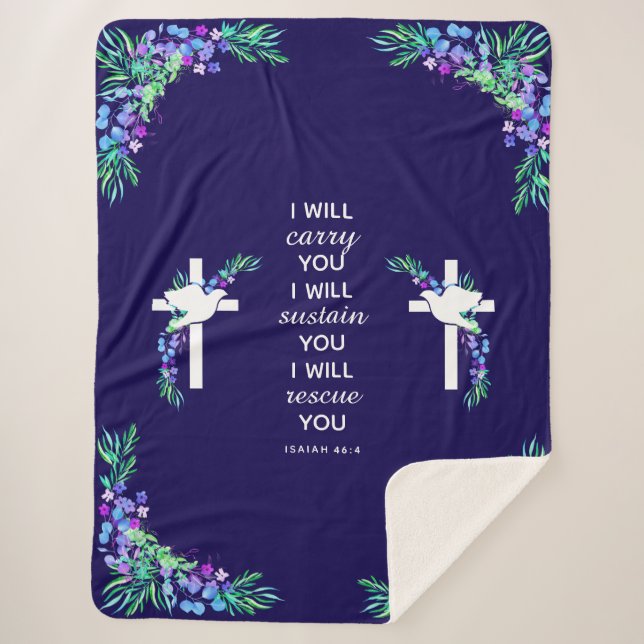 Inspirational Cross Sherpa Blanket (Front)