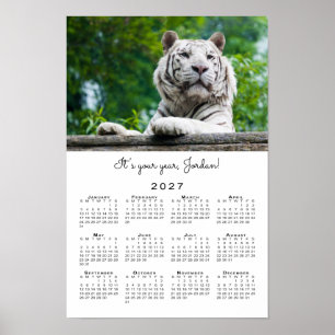 Inspirational Custom Tiger Photo 2027 Calendar Poster