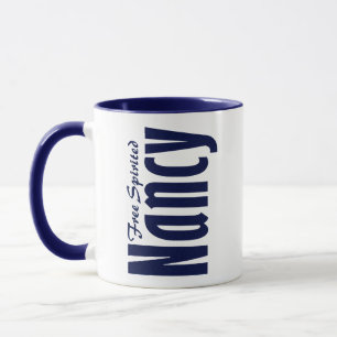 Inspirational Customized "Nancy" Name in Navy Blue Mug