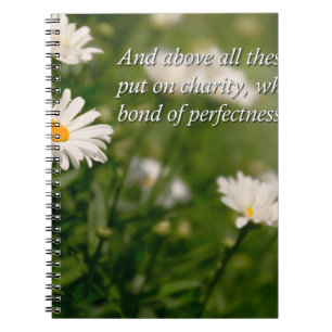 Inspirational - Daisy - Colossians 3-14 Notebook