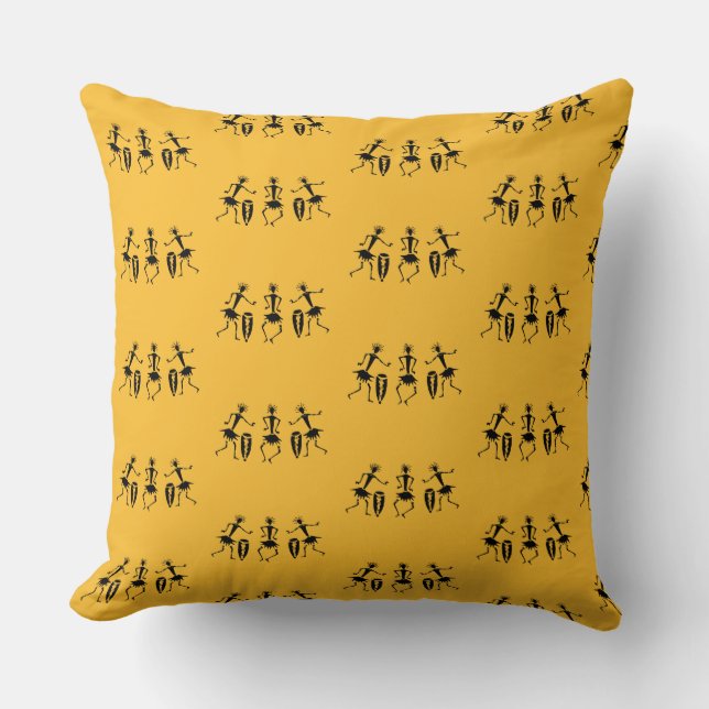 Inspirational Dance, African Art Cute Orange Cushion (Front)