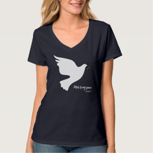 Inspirational Dove w Olive Branch Jesus is Peace T-Shirt