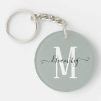Inspirational Dream Big Monogram Initial Sage
