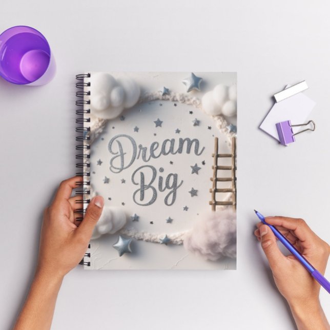 Inspirational Dream Big quote with Stars & Clouds Notebook (Creator Uploaded)