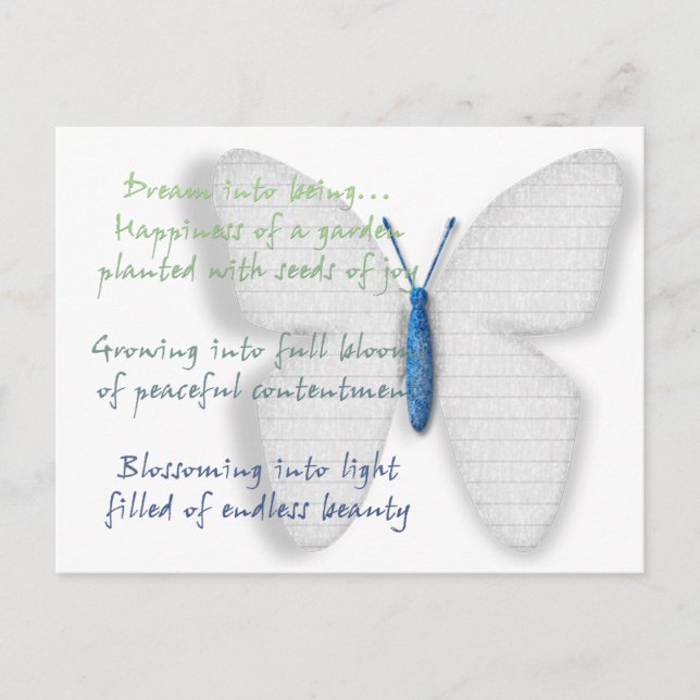 Inspirational Dream Poem Postcard (Front)