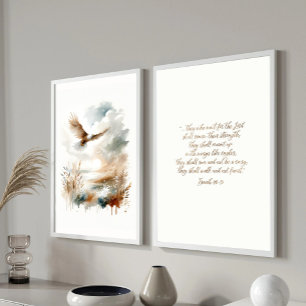 Inspirational Eagle and Scripture Wall Art Set