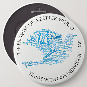 Inspirational Elegant Dove of Peace Tag Cloud 6 Cm Round Badge