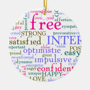 Inspirational Encouraging Words Ceramic Tree Decoration