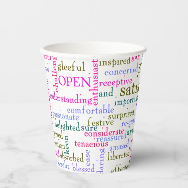 Inspirational Encouraging Words Paper Cups (Front)