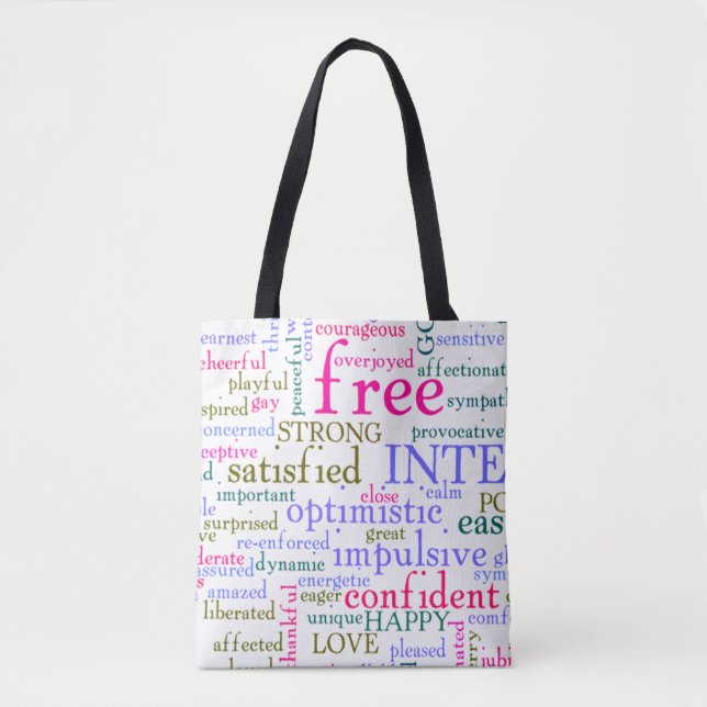 Inspirational Encouraging Words Tote Bag (Front)