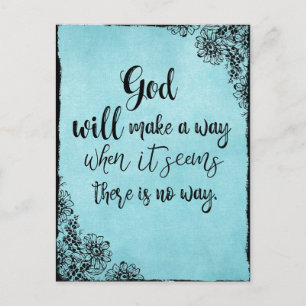 Inspirational Faith Quote God will Make a Way Postcard