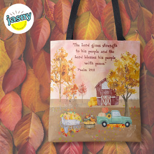 Inspirational Fall Autumn Farm With Custom Text Tote Bag