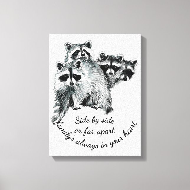 Inspirational Family Always in Your Heart Quote Canvas Print (Front)