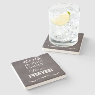 Inspirational Family and Prayer Quote Stone Coaster