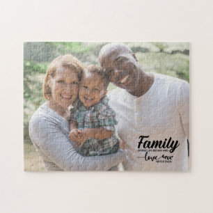 Inspirational Family Quote   Custom Family Photo Jigsaw Puzzle