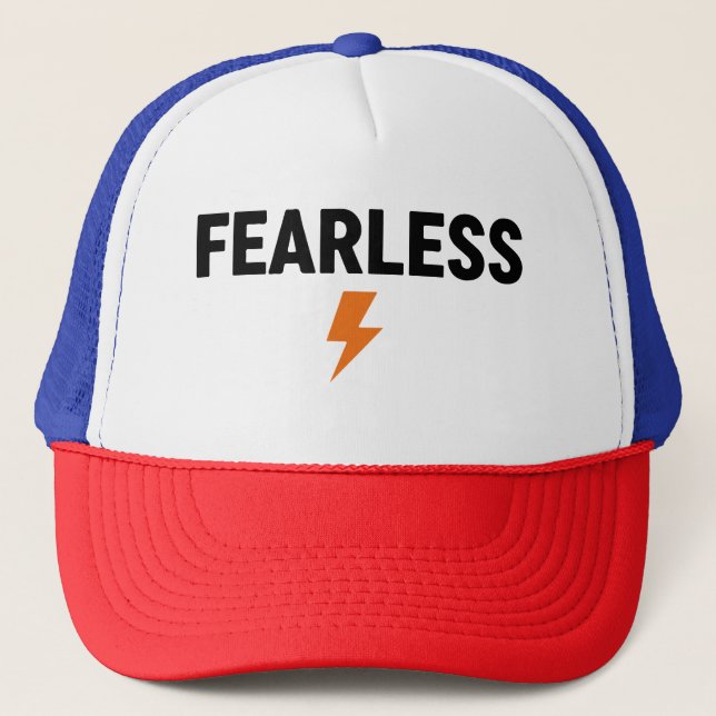 Inspirational Fearless Gym and Workout Tee Trucker Hat (Front)
