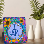 Inspirational Floral Bumblebee I Am Quote  Plaque<br><div class="desc">Inspirational Daisy Quote Floral Easel Plaque– pretty, whimsical, and stylish artwork created to inspire and uplift. Colourful cute bumblebees, pretty floral design adds some positive vibes to your day. These pretty I AM easel plaques make great inspirational keepsakes for family, friends, coworkers, teachers, etc.. These have been popular sympathy gifts....</div>