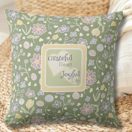 Inspirational Floral Cottagecore Throw Pillow 
