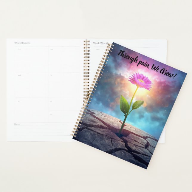 inspirational flower calendar notebook planner (Display)