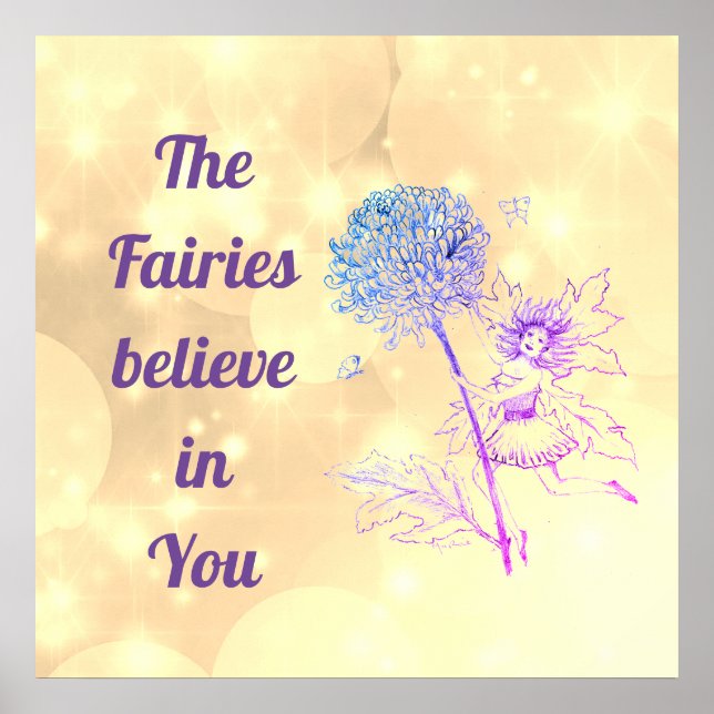 Inspirational Flower Fairy quote Poster (Front)