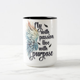 Inspirational Fly With Passion Two-Tone Coffee Mug